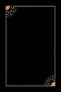Mystical golden frame on black background vector