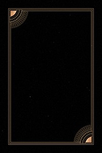 Mystical golden frame on black background vector