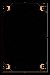 Mystical golden frame on black background vector