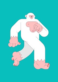 Yeti Halloween character on green background vector