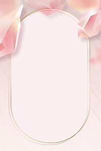 Oval crystal frame on marble background vector