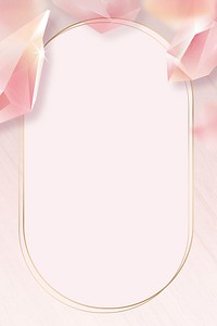 Oval crystal frame on marble background vector
