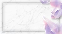 Rectangle crystal frame on marble background vector