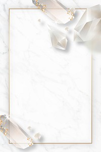 Rectangle crystal frame on marble background vector