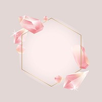 Hexagon crystal frame vector