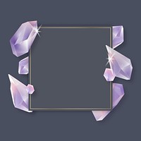 Rectangle crystal frame on black background vector