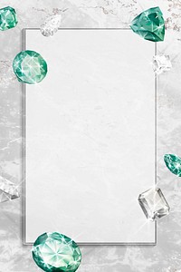 Green crystal gem design vector
