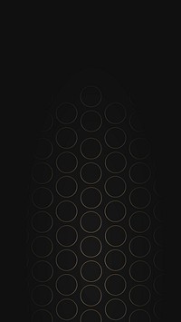 Seamless gold round grid pattern on black background mobile phone wallpaper vector