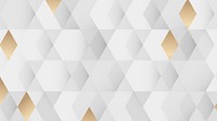 White and gold geometric pattern background vector