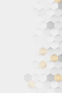 White and gold hexagon pattern background vector