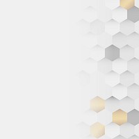 White and gold hexagon pattern background vector