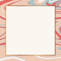 Golden square frame social ads template vector