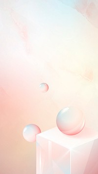 3D cube and sphere abstract design mobile phone wallpaper vector