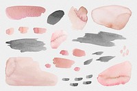 Pink and black watercolor patterned background template illustration