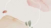 Pink and brown watercolor patterned background template illustration