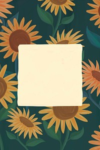 Rectangle sunflower frame vector