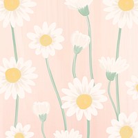 Hand drawn daisy patterned background vector