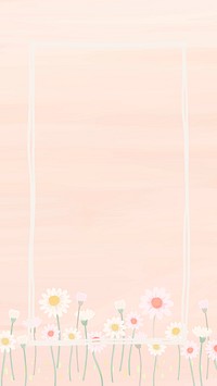 Rectangle daisy frame mobile phone wallpaper vector