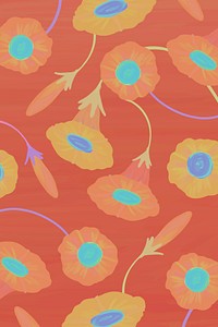 Hand drawn morning glory patterned background vector
