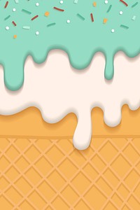 Waffles with creamy ice cream vector