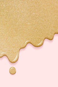 Dripping creamy glitter golden vector