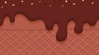 Waffles with creamy chocolate ice cream background vector