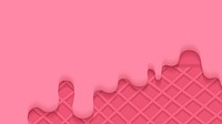 Waffles with pink creamy ice cream background vector