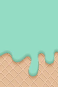 Waffles with green creamy ice cream vector