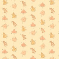 Autumnal leaves doodle seamless patterned background vector