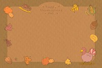 Thanksgiving doodle elements frame vector