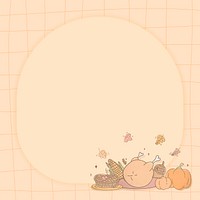 Frame with Thanksgiving doodle elements vector