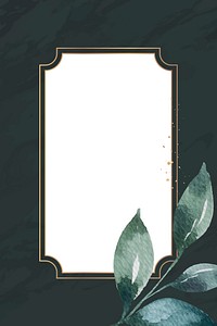 Green watercolor leaf decorated frame vector