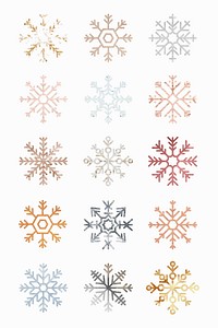 Christmas snowflakes decorative ornament collection vector