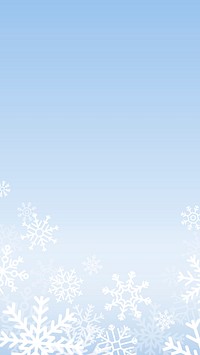 White snowflakes patterned on blue mobile phone wallpaper vector