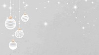 White Christmas bauble patterned on gray background vector