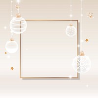 Gold frame with white bauble vector