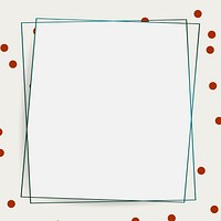 Green frame on red dots patterned background vector