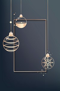 Gold frame with bauble patterned vector