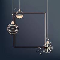 Gold frame with bauble patterned vector