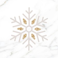 Glittery golden snowflake social ads template vector