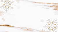 Snowflake Christmas frame design on a marble background vector