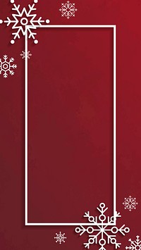 Red rectangle Christmas frame mobile wallpaper vector