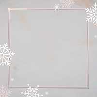 Snowflake Christmas frame social ads template vector