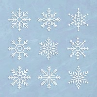 Christmas snowflake social ads template set illustration