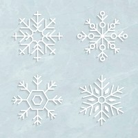 Christmas snowflake social ads template set illustration