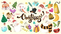 Cute Christmas elements vector set