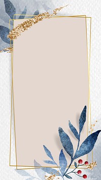 Christmas gold rectangle frame on paper background mobile phone wallpaper vector
