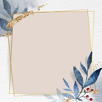 Christmas gold rectangle frame on paper background vector