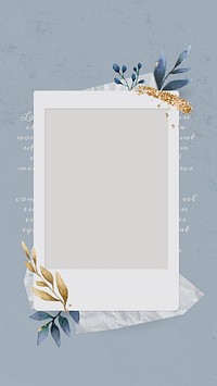 Christmas decorated blank instant photo frame mobile phone wallpaper vector