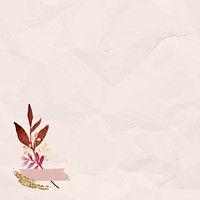 Christmas watercolor leafy on beige  wrinkled paper background vector